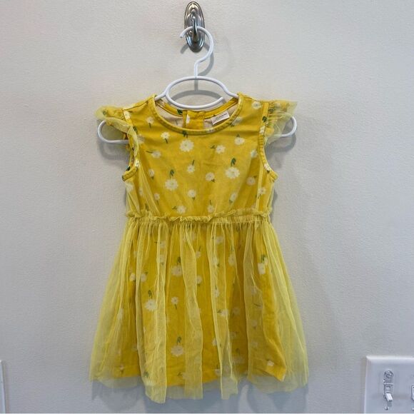 Hanna Andersson Tulle Daisy Dress in yellow size 90 or US size 3 - Picture 1 of 8
